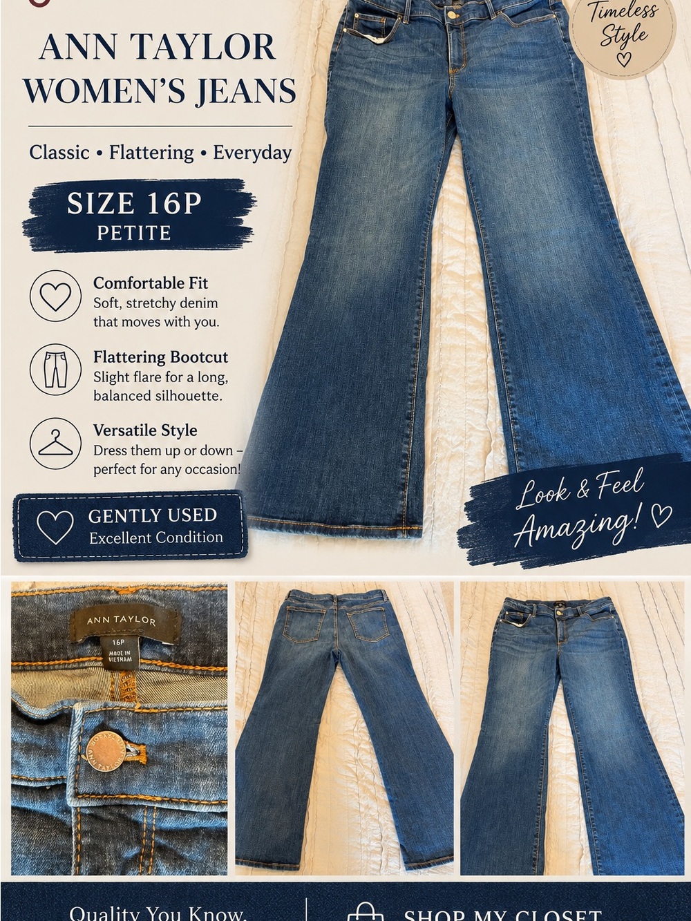 Ann Taylor Blue Flare Jeans